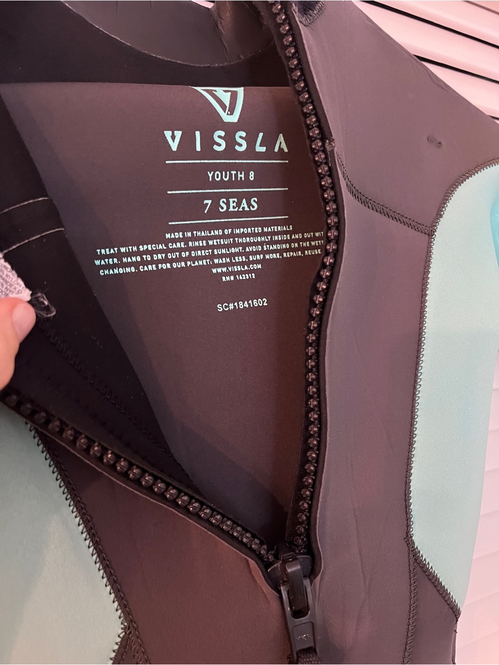 VISSLA Kids Black and Teal Full Wetsuit One-Piece - Picture 5 of 6